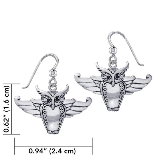 Cari Buziak Designed Owl Sterling Silver Earrings - Picture 4 of 4